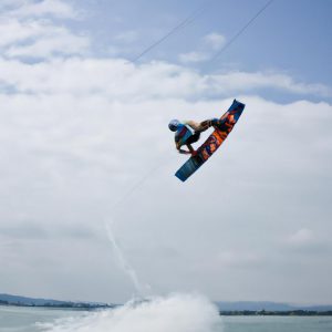 Person performing water sports freestyle